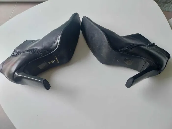 Bottine noire a talon interieur cuir T39 - photo numéro 7