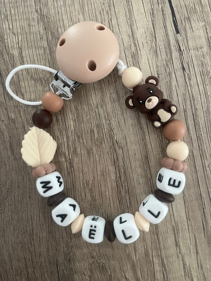 Attache tétine personnalisée Ourson 3D - photo numéro 2