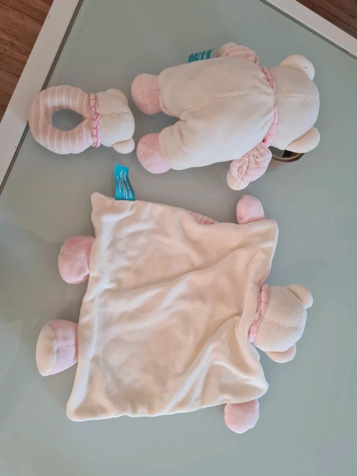 Coffret naissance hochet doudou peluche poupe poupi 3 pièce - photo numéro 6