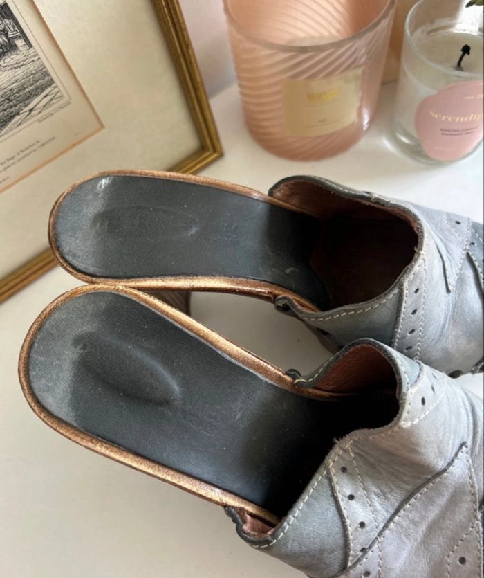 Talon sabot bleu Les Tropeziennes vintage - photo numéro 5
