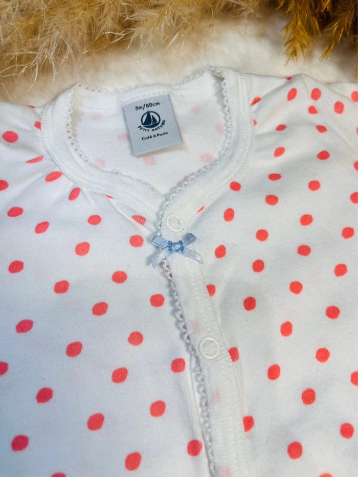 Barboteuse petit bateau à pois, bébé fille, 3 mois,très bon état - photo numéro 3