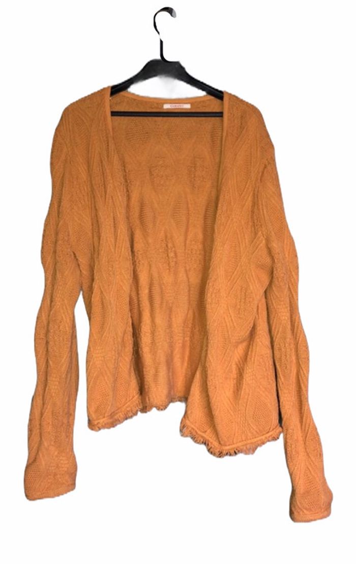 Gilet laine jaune moutarde Camaïeu