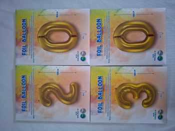 Lots Ballons Chiffres 20 et 30 Ans – Or – 86 cm – NEUFS