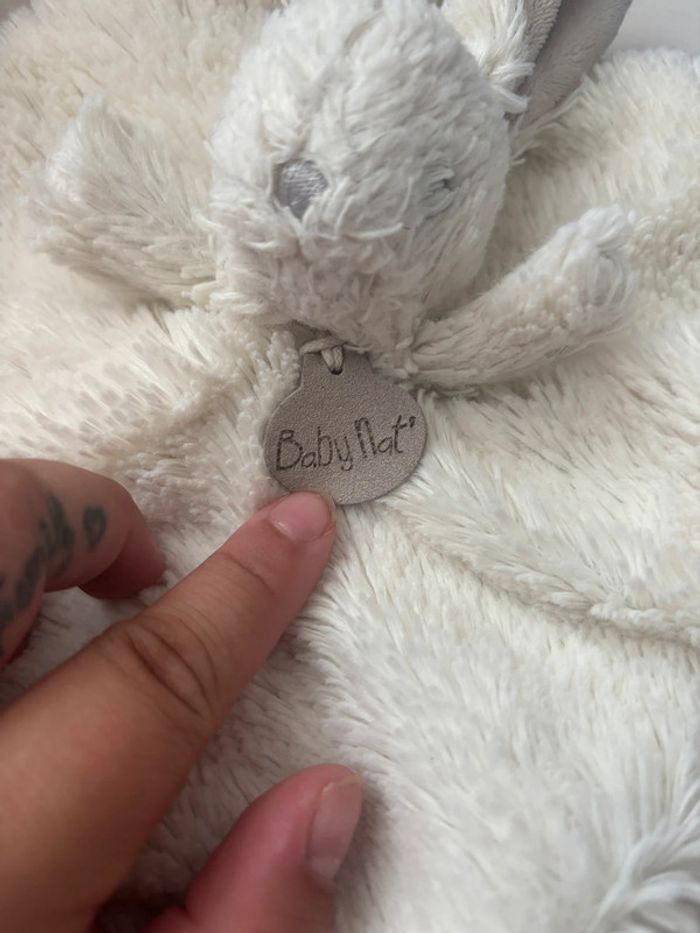 Doudou carré lapin baby nat - photo numéro 2
