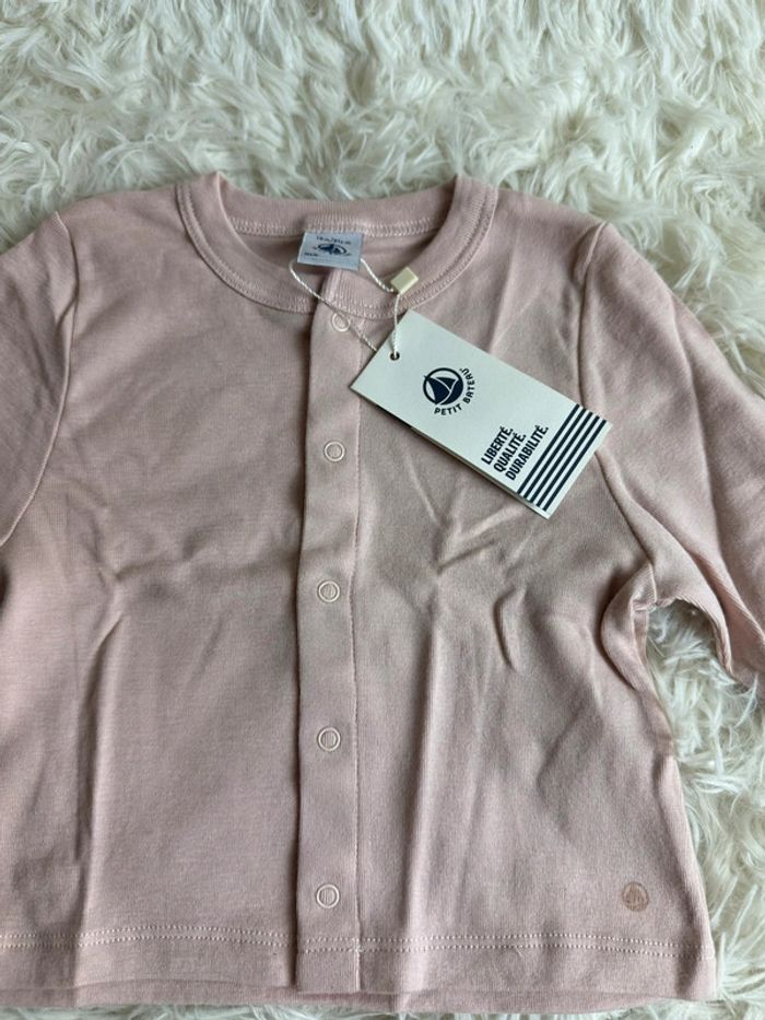 Cardigan rose petit bateau taille 18 mois - photo numéro 2