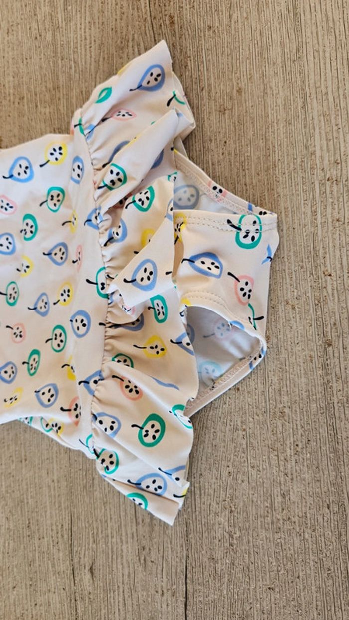 Maillot de bain fille avec un volant, blanc à dessin, R Mini, 12/18 mois - photo numéro 4