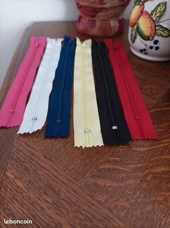 Fermeture éclair divers coloris X 6