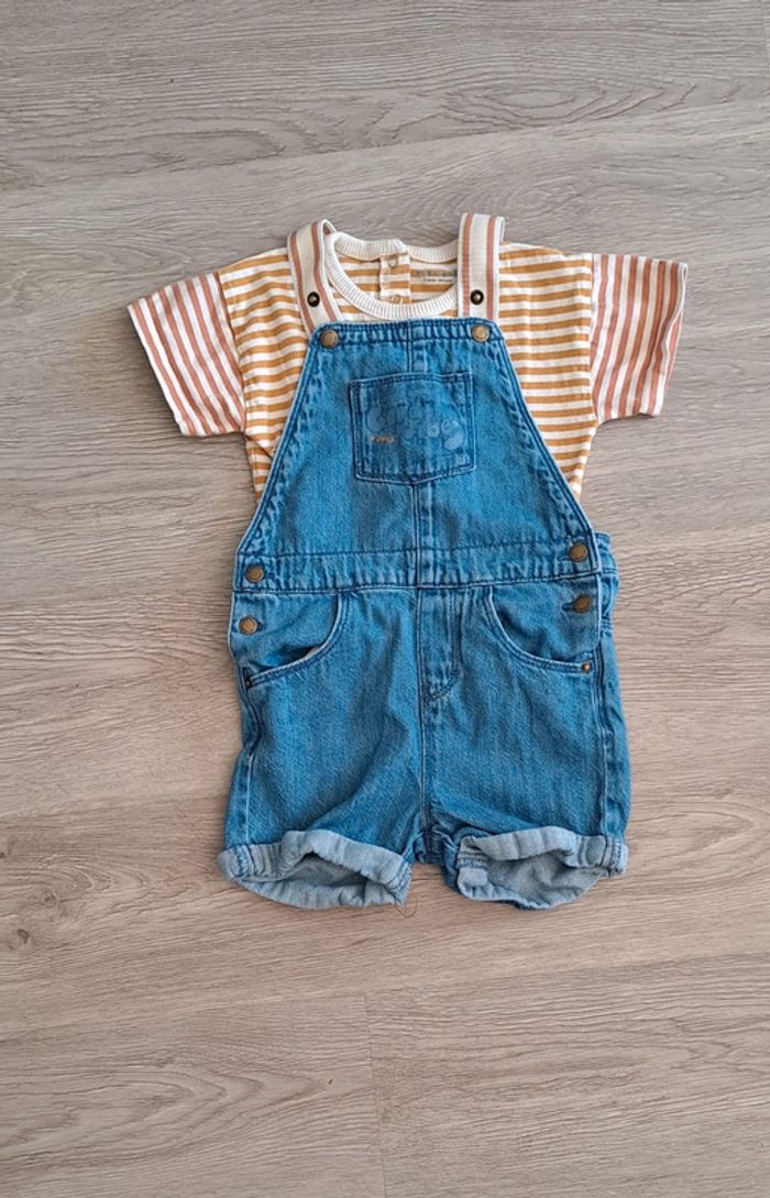 Ensemble salopette et t-shirt garçon 3 ans