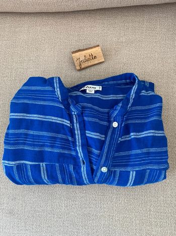 Chemise de nuit bleue à rayures Etam Taille S