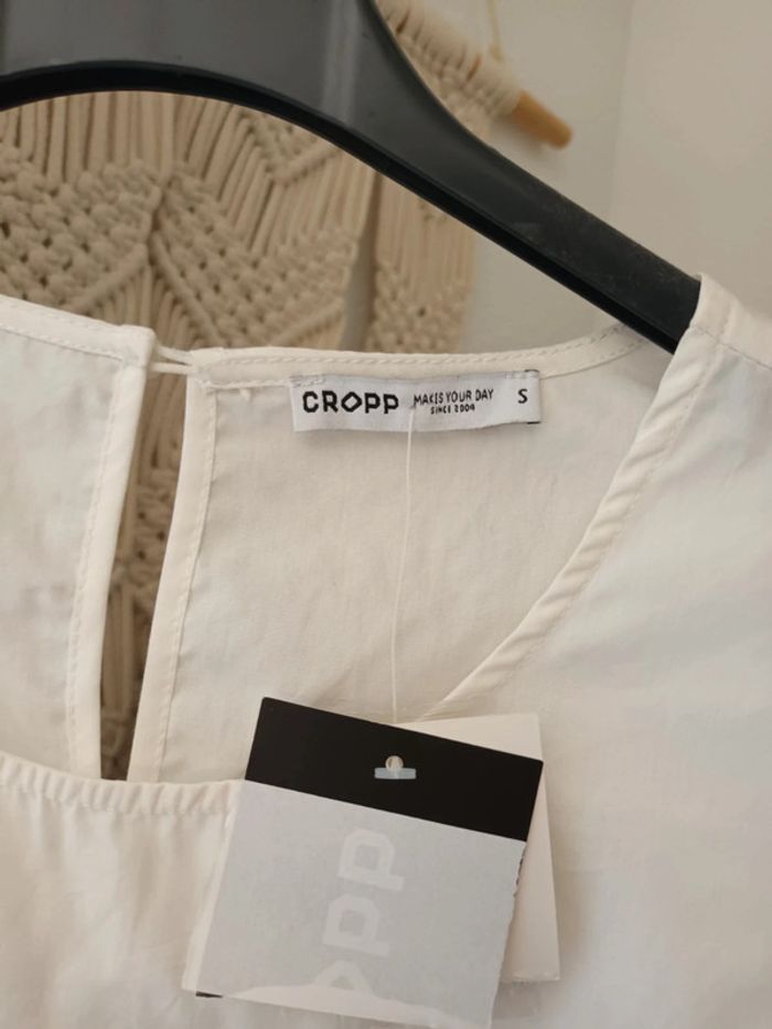 Jolie blouse blanche 100 % coton Cropp taille S neuve avec étiquette 🏷 - photo numéro 2
