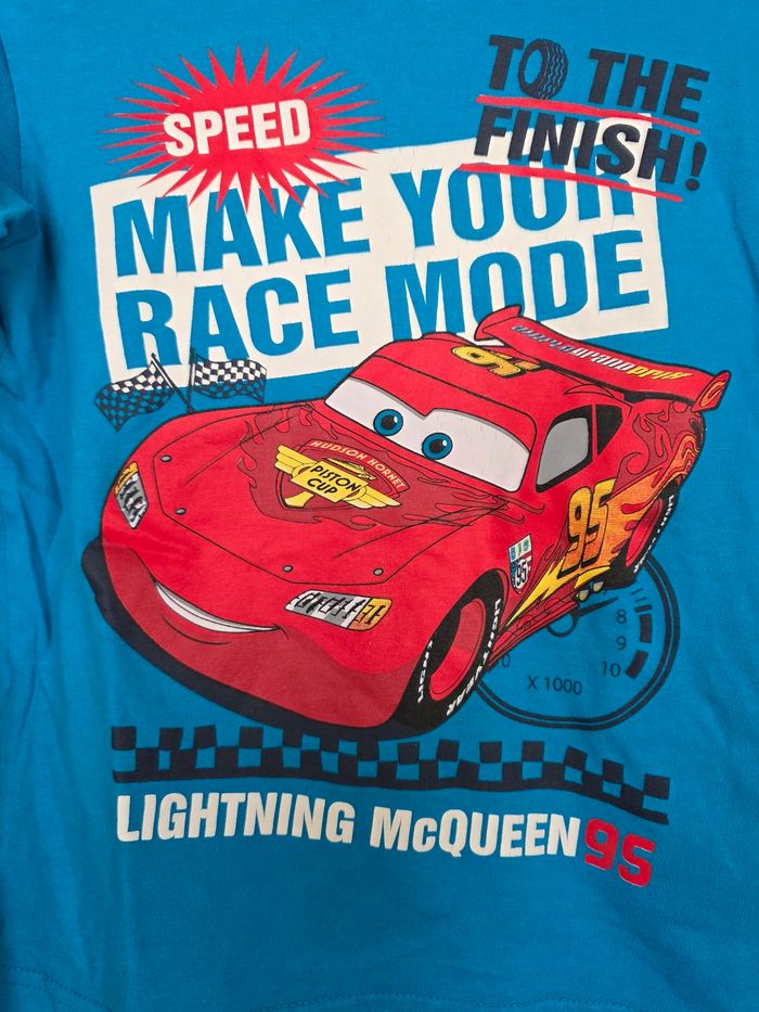 TEE-SHIRT MANCHE LONGUE DISNEY PIXAR THE CARS TURQUOISE/GRIS 6ANS - photo numéro 3
