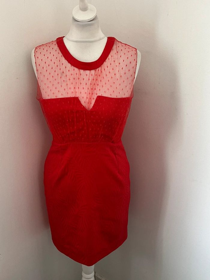 Robe rouge et dentelle the Kooples S