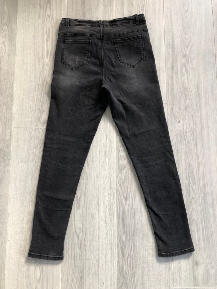 Jeans fille taille 12 ans noir forme slim kiabi - photo numéro 5