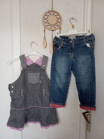 Lot vêtements bébé fille 18 mois hiver robe et jeans