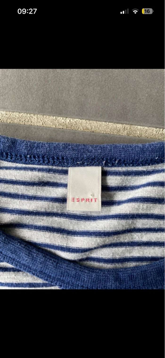 T-shirt à manches longues Esprit 5ans garçon motifs bleu gris - photo numéro 2