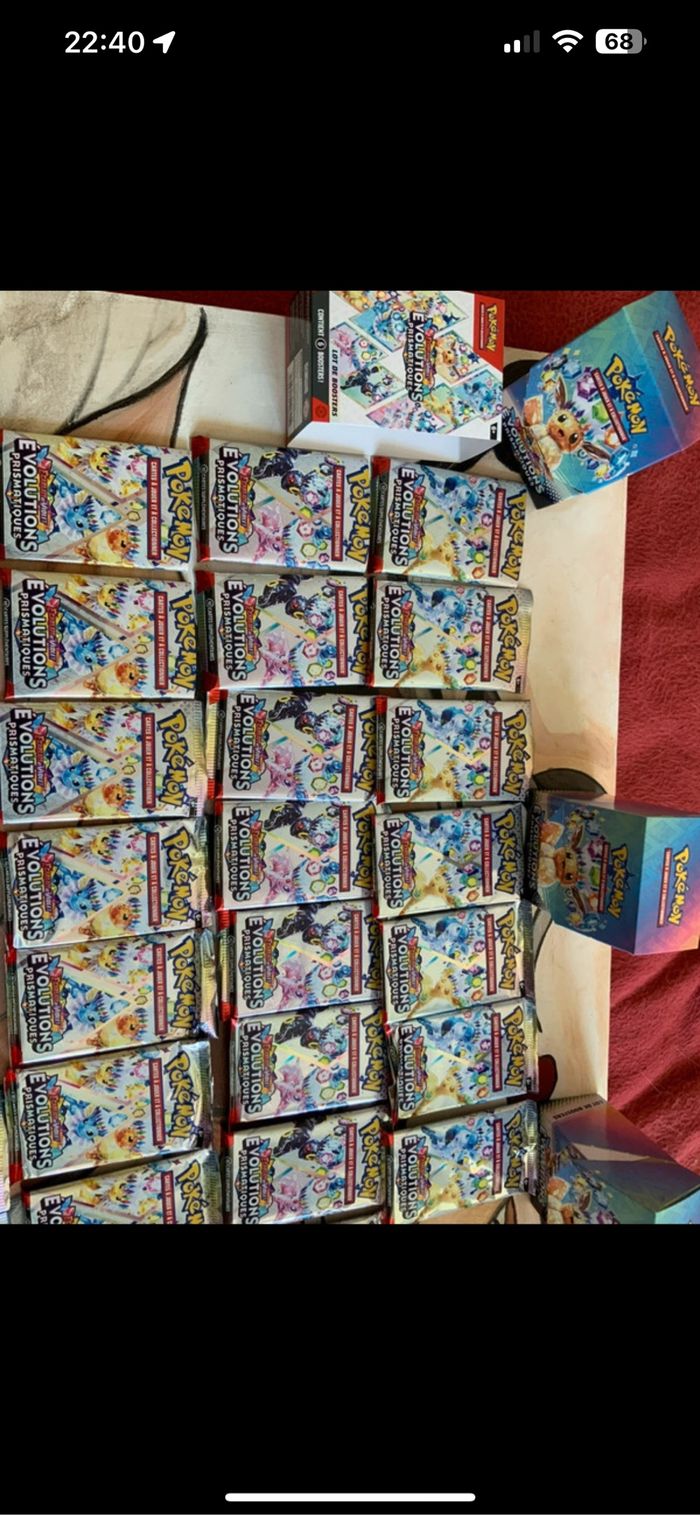 Lot de booster Pokémon ouvert ev8.5 évolution prismatique - photo numéro 2