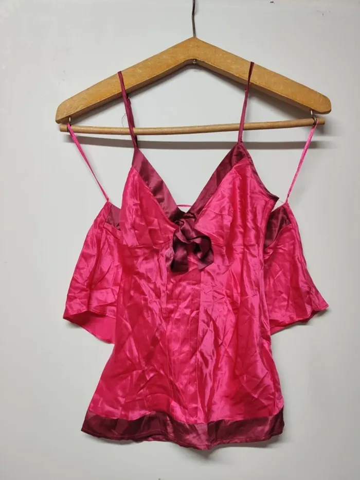 NEUF 🌹 Ensemble en soie, lingerie rose flashy - photo numéro 9