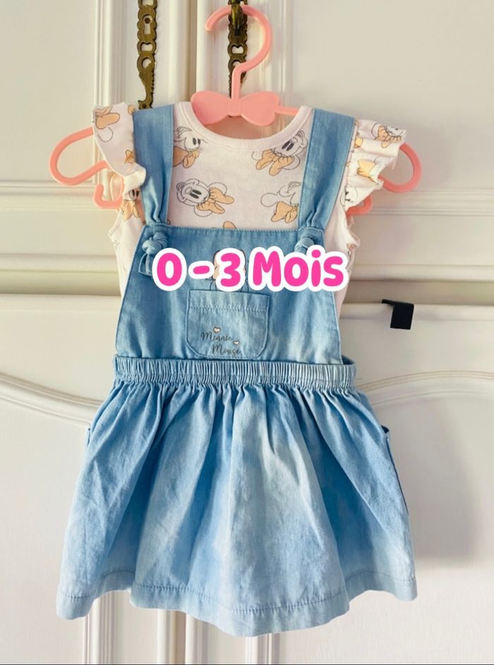Ensemble Robe Bretelle Jean Légère Tee Shirt Minnie