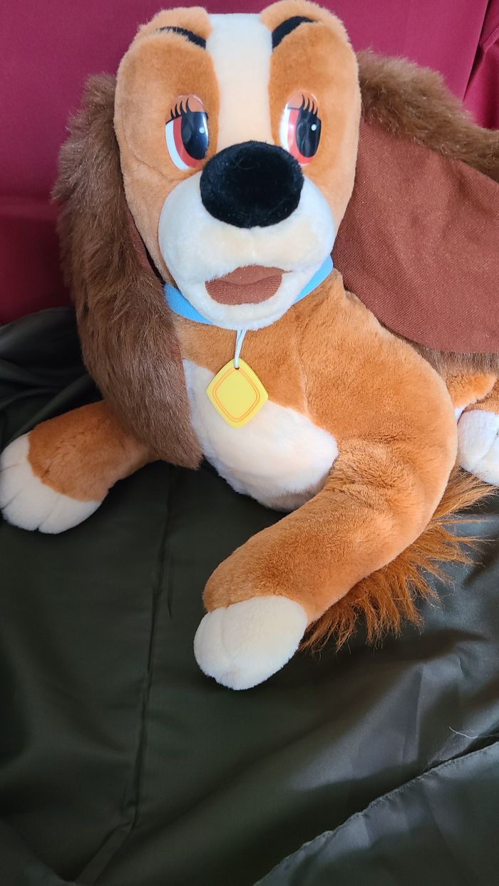 Grande peluche range pyjama Belle de Belle et le clochard Jemini Disney vintage fermeture cassé voir