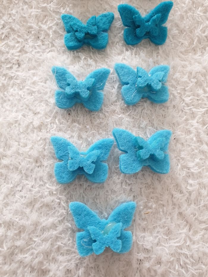 Lot de 9 petits papillons en feutrine - photo numéro 3