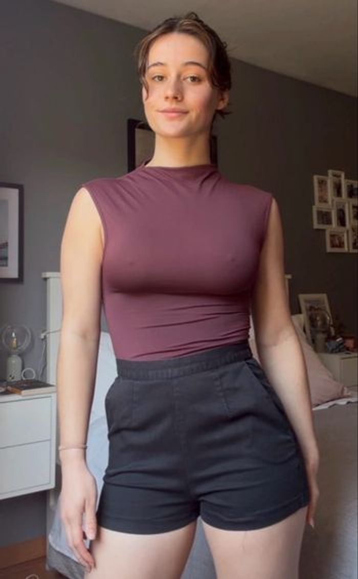 Short taille haute noir en coton