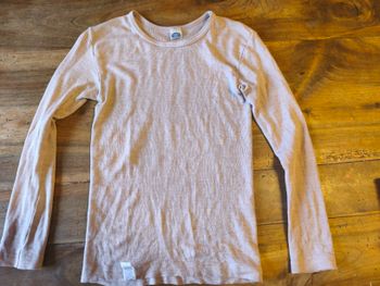 T shirt Cosilana laine et soie  152 cm rose pâle 