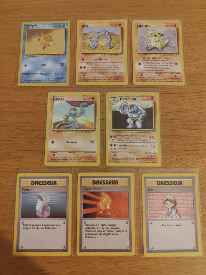 Lot 8 cartes Pokémon set de base wizards vintage