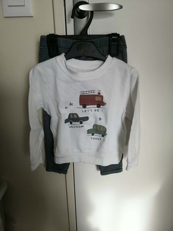 Ensemble 2 pièces (sweat + pantalon, Véhicules) 18 mois (86 cm) Kiabi