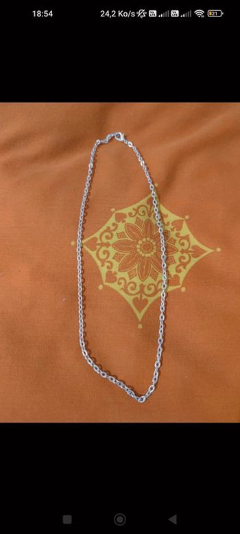 Chaine fantaisie métal argenté 46 cm