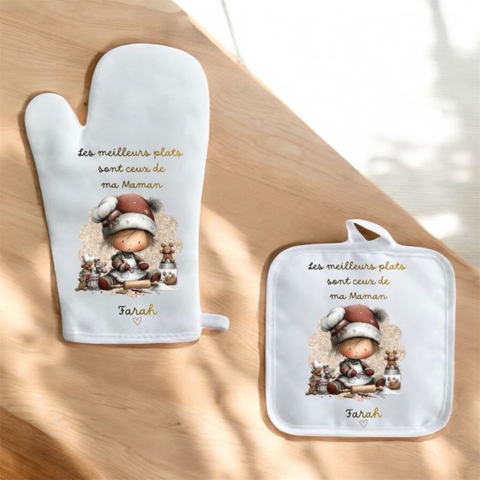 Set gant et manique de cuisine personnalisés - photo numéro 6