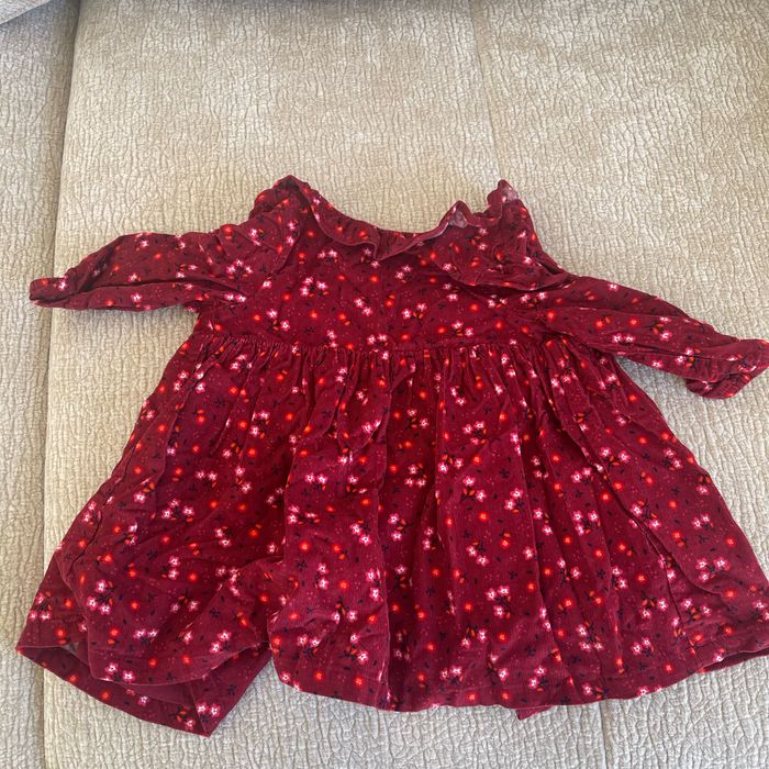 Robe velours à motifs fleurs DPAM 12 mois