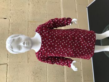 Robe en velours fleurs 1 an