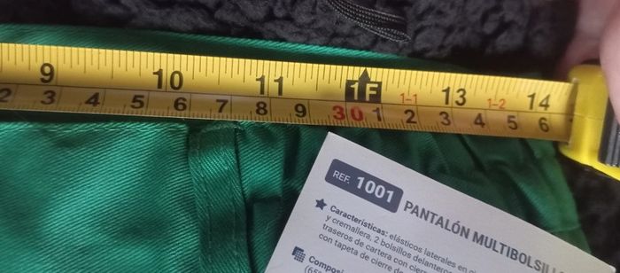 Pantalon de travail vert Multipoches Neuf Taille élastique 36-38 cm - photo numéro 3