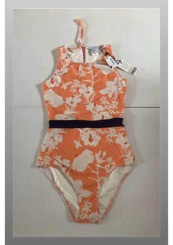 Maillot de bain une pièce orange avec fleurs Albertine Taille 0 (34)