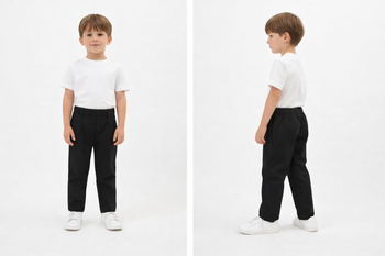 Pantalon enfant BERSHKA Kids – Noir – Coupe droite – Taille S