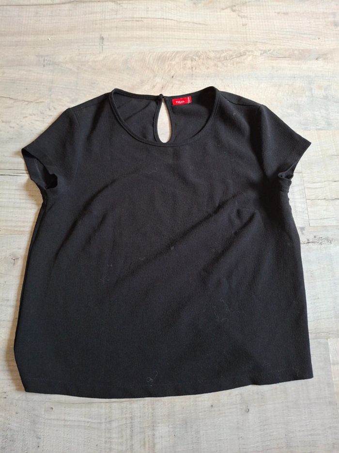 Tee shirt manche courte noir femme