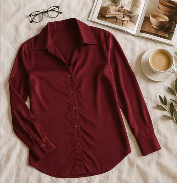 Chemise bordeaux taille L satinée