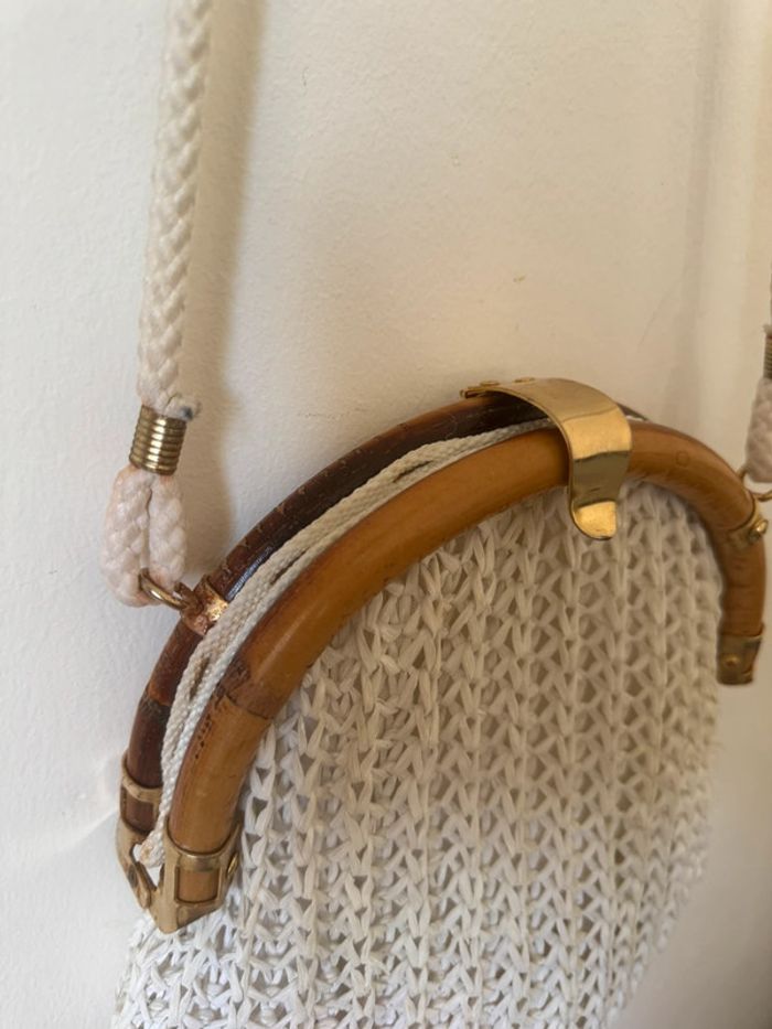 Sac blanc en rotin Vintage Authentique - photo numéro 9