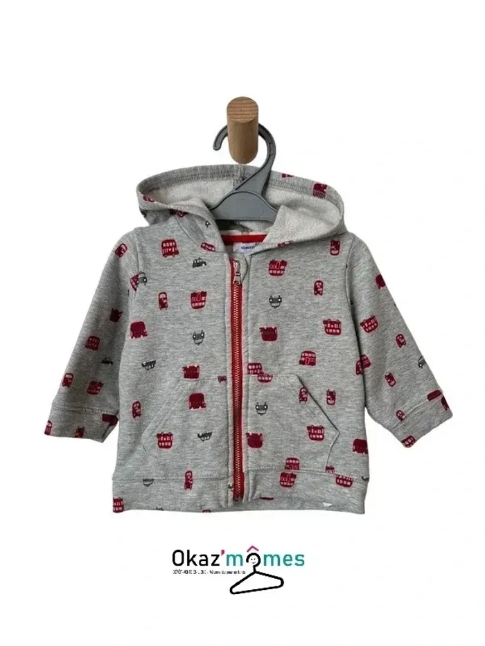 LOT T-shirt manches longues + veste à capuche - Absorba 9 mois (71cm) - photo numéro 2