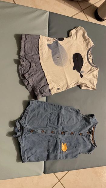 Lot de deux bodies combinaison 6 mois