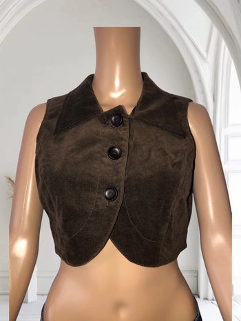 🌼Gilet en velours marron🌼