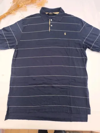 Polo Ralph Lauren Golf homme taille M excellent état bleu avec rayures beige. Peut convenir sport