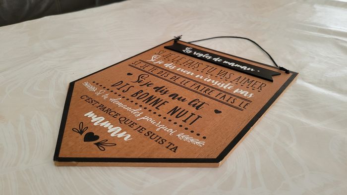 Décoration en bois à suspendre " Les règles de Maman " - photo numéro 9