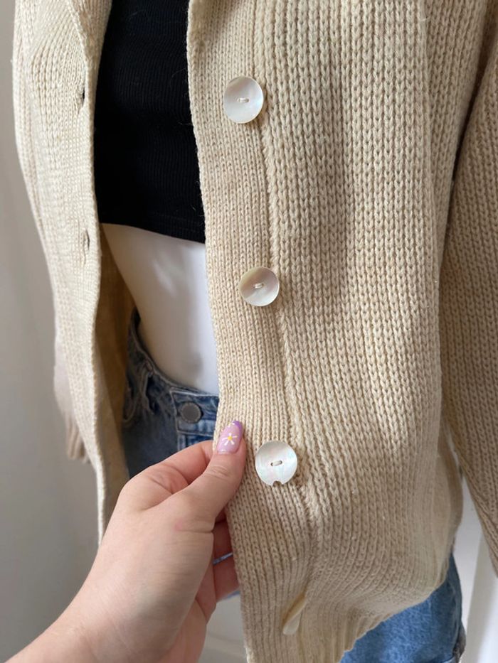 Pull / gilet beige crème - photo numéro 13