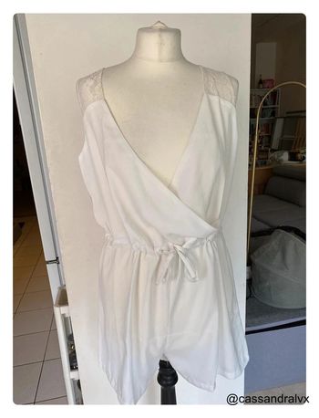 Combishort blanche dentelle