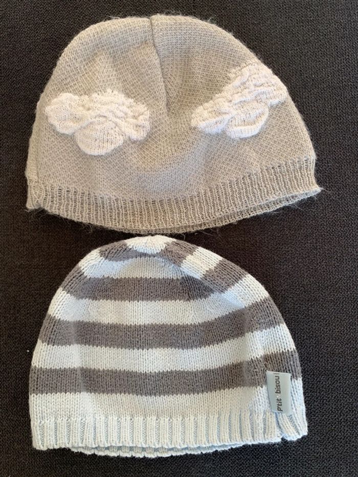 Lot de 2 bonnets bébé