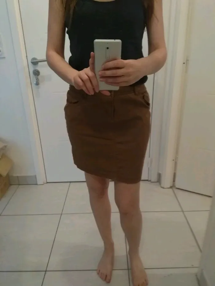 Jupe simple marron