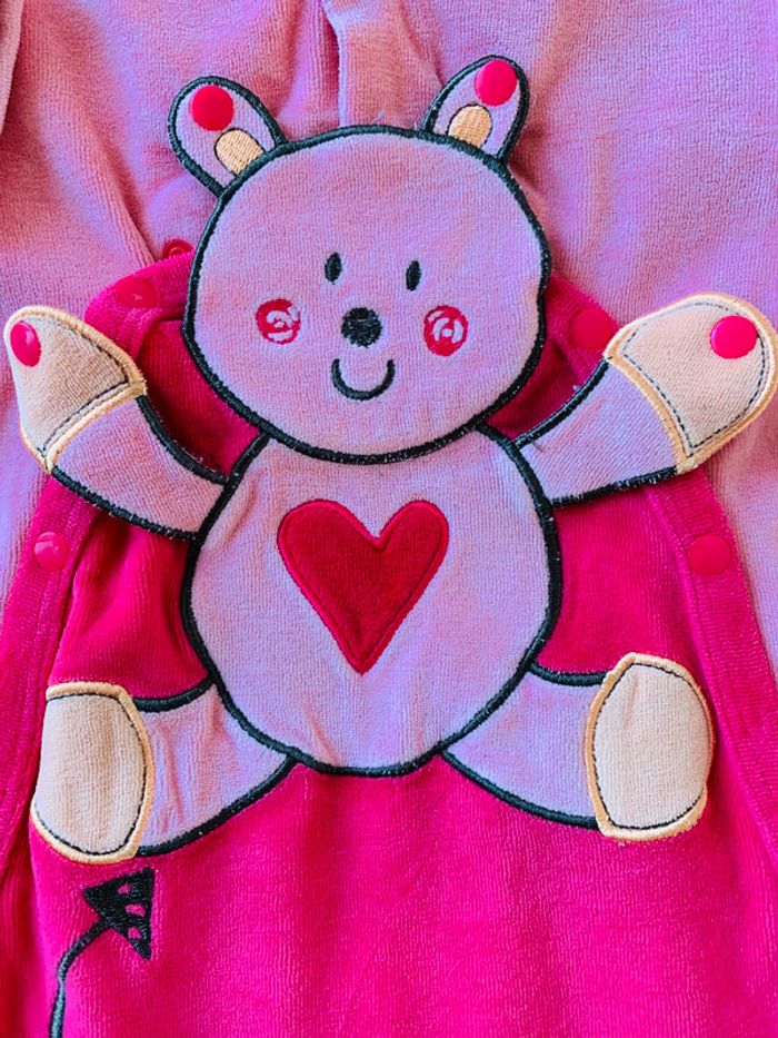 Pyjama velours nounours cœur 18 mois - photo numéro 3