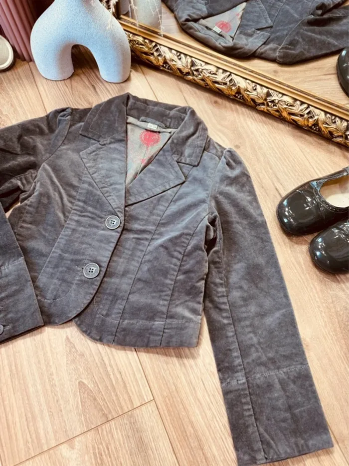 Taille 8 ans veste fille No no gris * chic * 🌸 - photo numéro 6