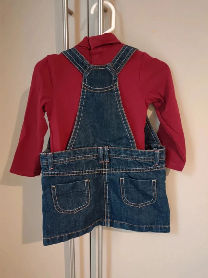 Ensemble 18 mois Kiabi tshirt + salopette robe - photo numéro 2